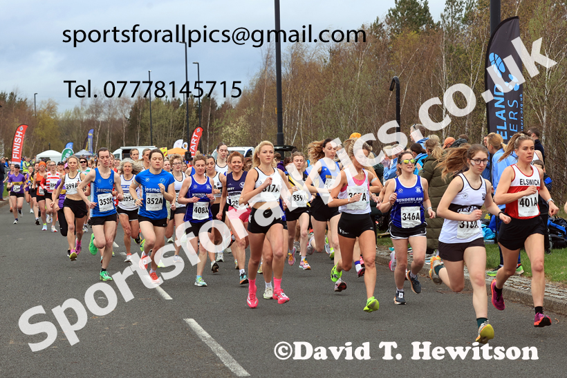 Senior Womens relay, 2026 Elswick Harriers Good Friday Road Relays and Young Athletes, Newburn,  Newcastle upon Tyne. Photo: David T. Hewitson/Sports for All Pics